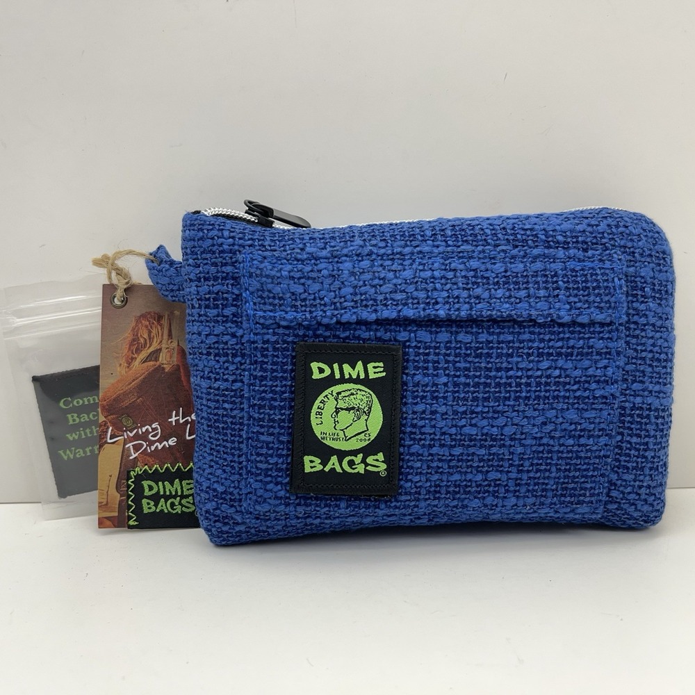 Dime Bags Hemp Recycled Polyester Clutch Bag 8"Padded Smell Proof Pouch Midnight